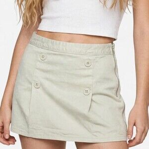 Y2K Khaki Pleaded Mini Skirt